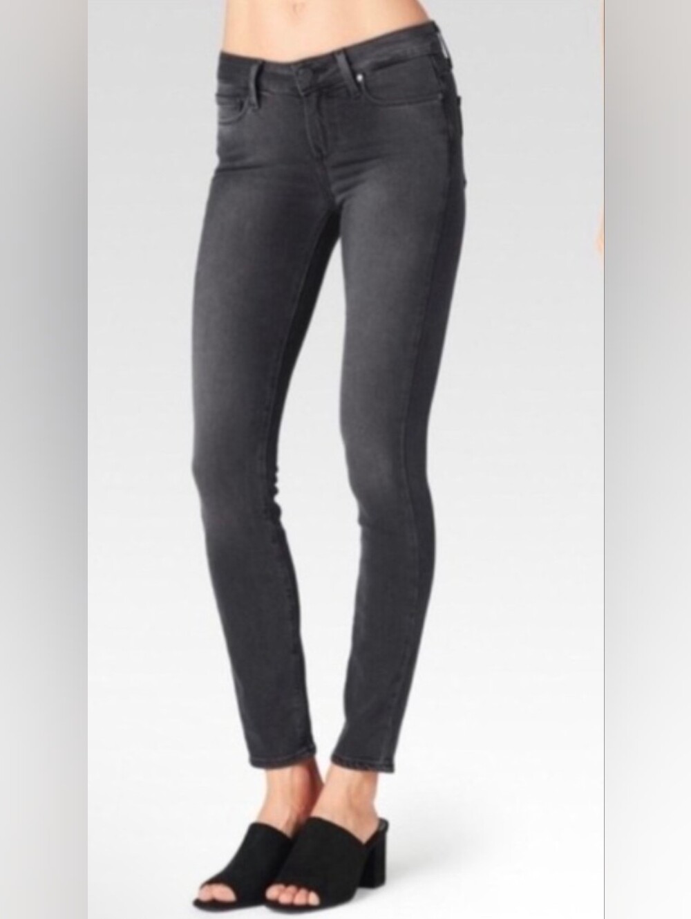 PAIGE Verdugo Ankle Black Washed Jeans Mis Rise Size 29
